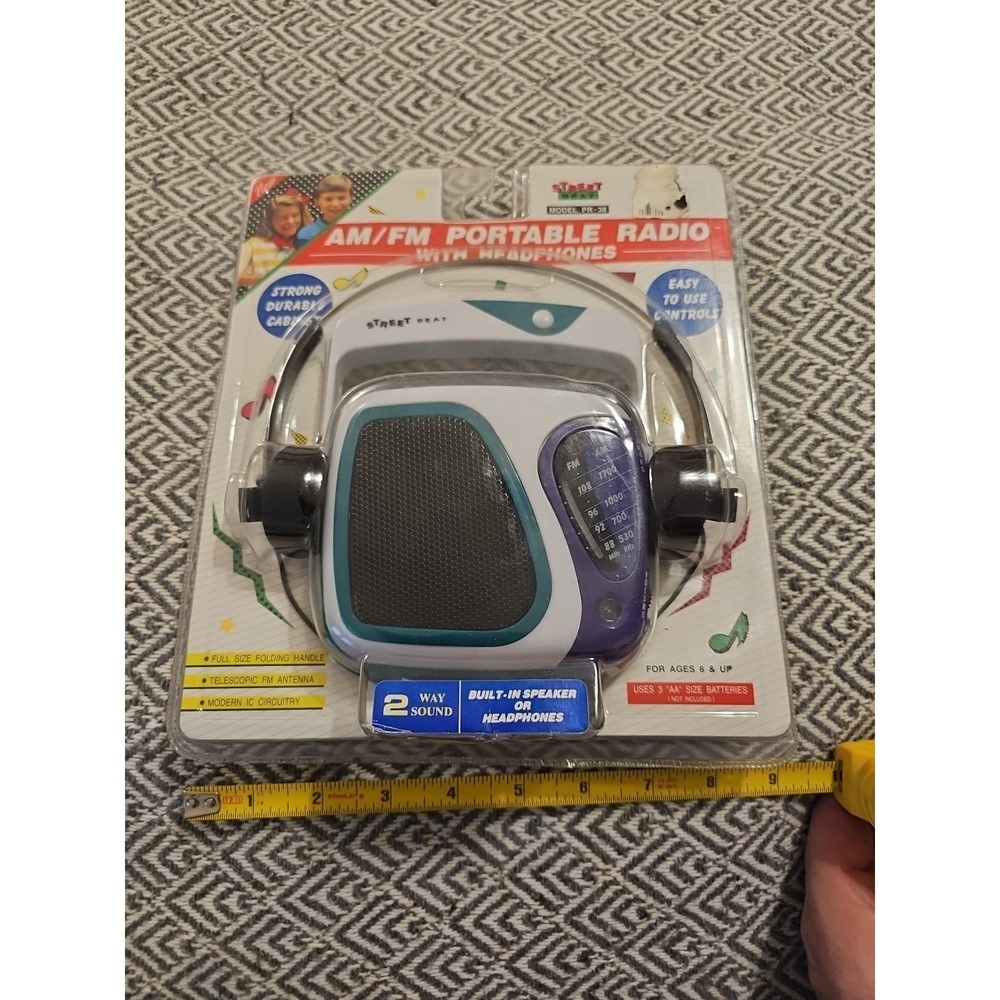 Vintage 1994 AM/FM Portable Radio With Headphones- New In Box